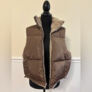 Brown Women's Puffer Vest